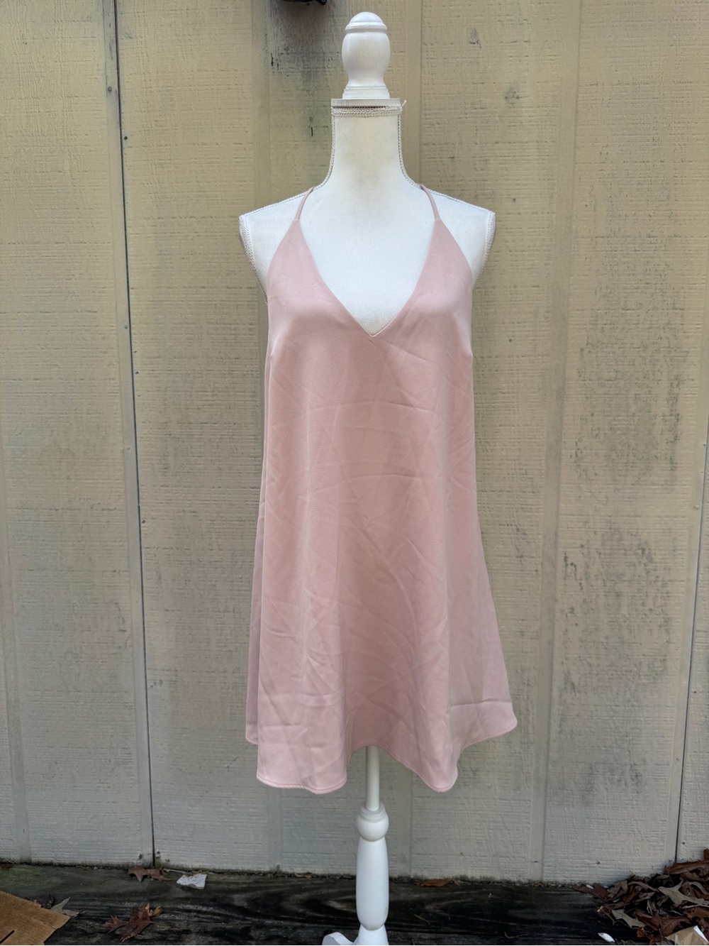 Tobi Light Blush Pink Satin Slip Dress